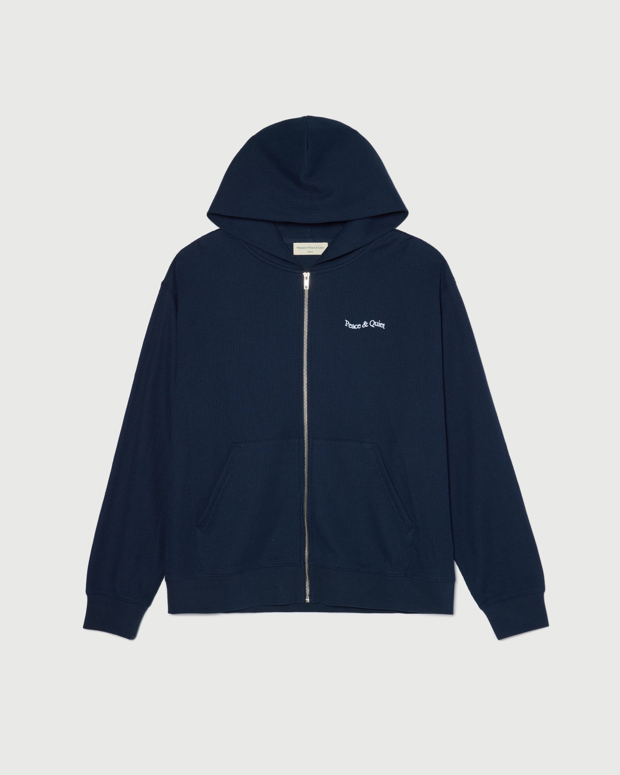 Wordmark Waffle Hoodie - Navy