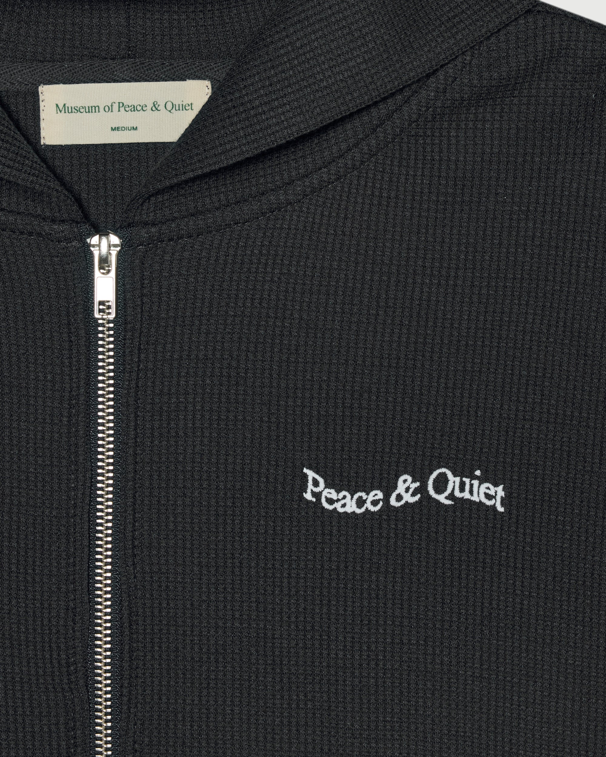 Wordmark Waffle Hoodie - Black