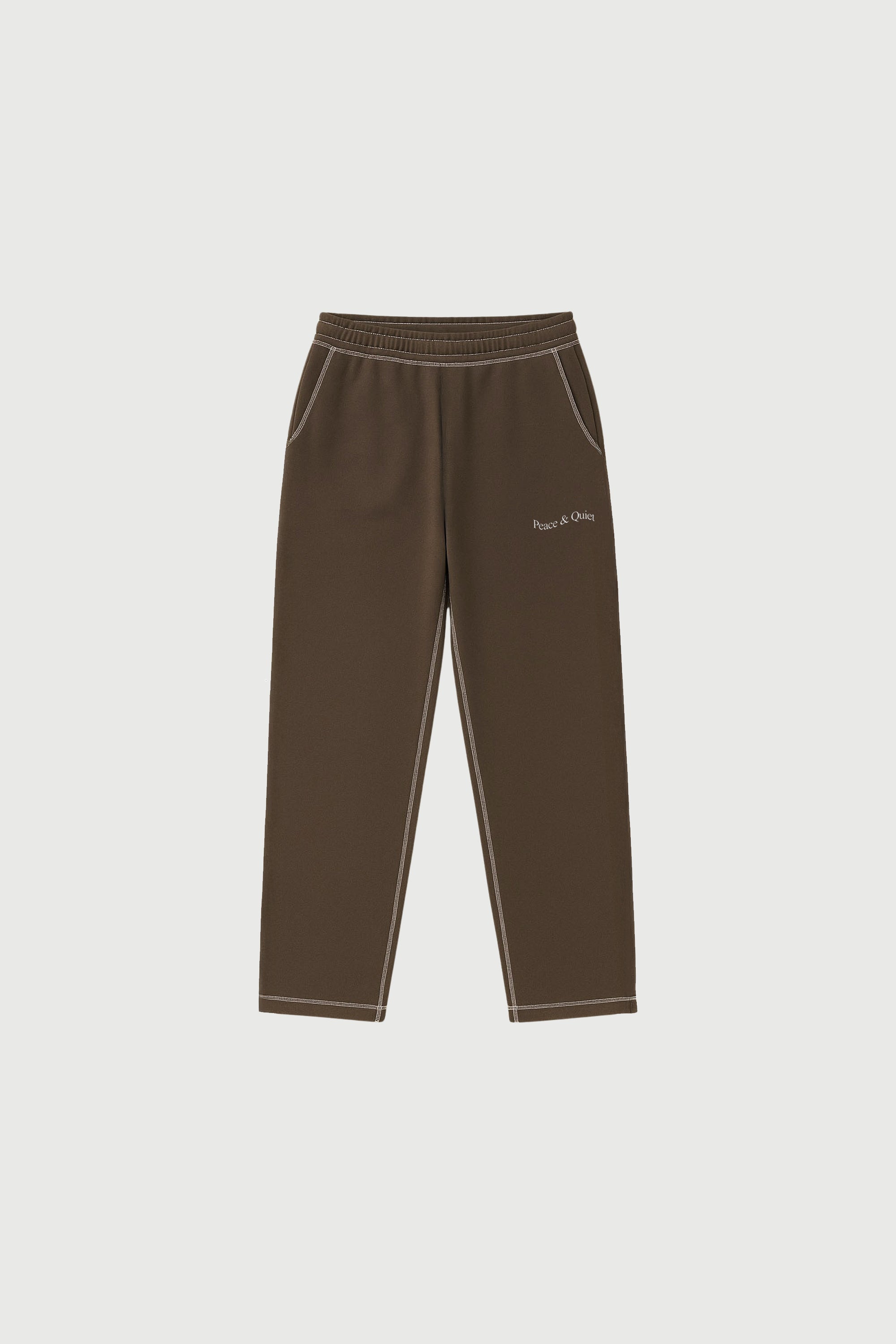 Wordmark Reverse Stitched Sweatpants - Brown