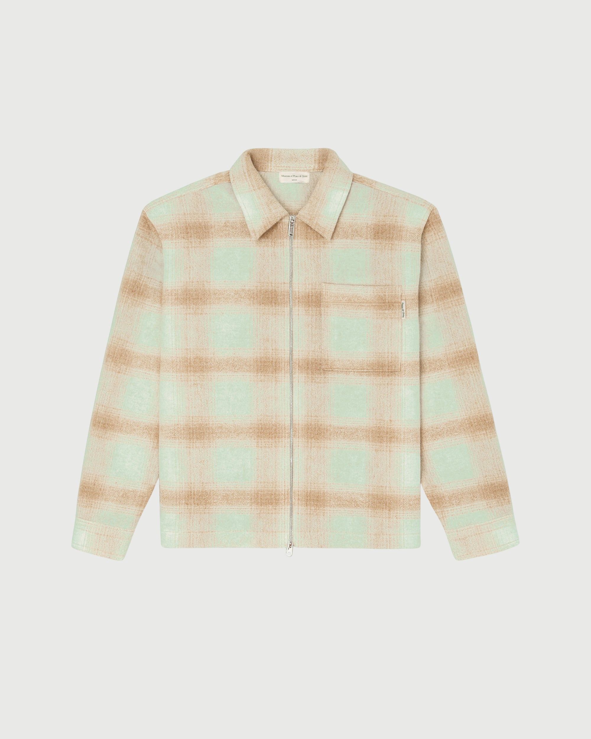 Wordmark Zip Shirt sage