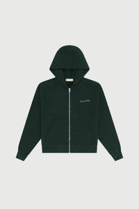 Wordmark Zip Up Hoodie - Forest