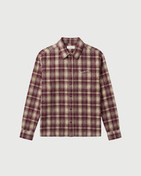Wordmark Button Up - Burgandy