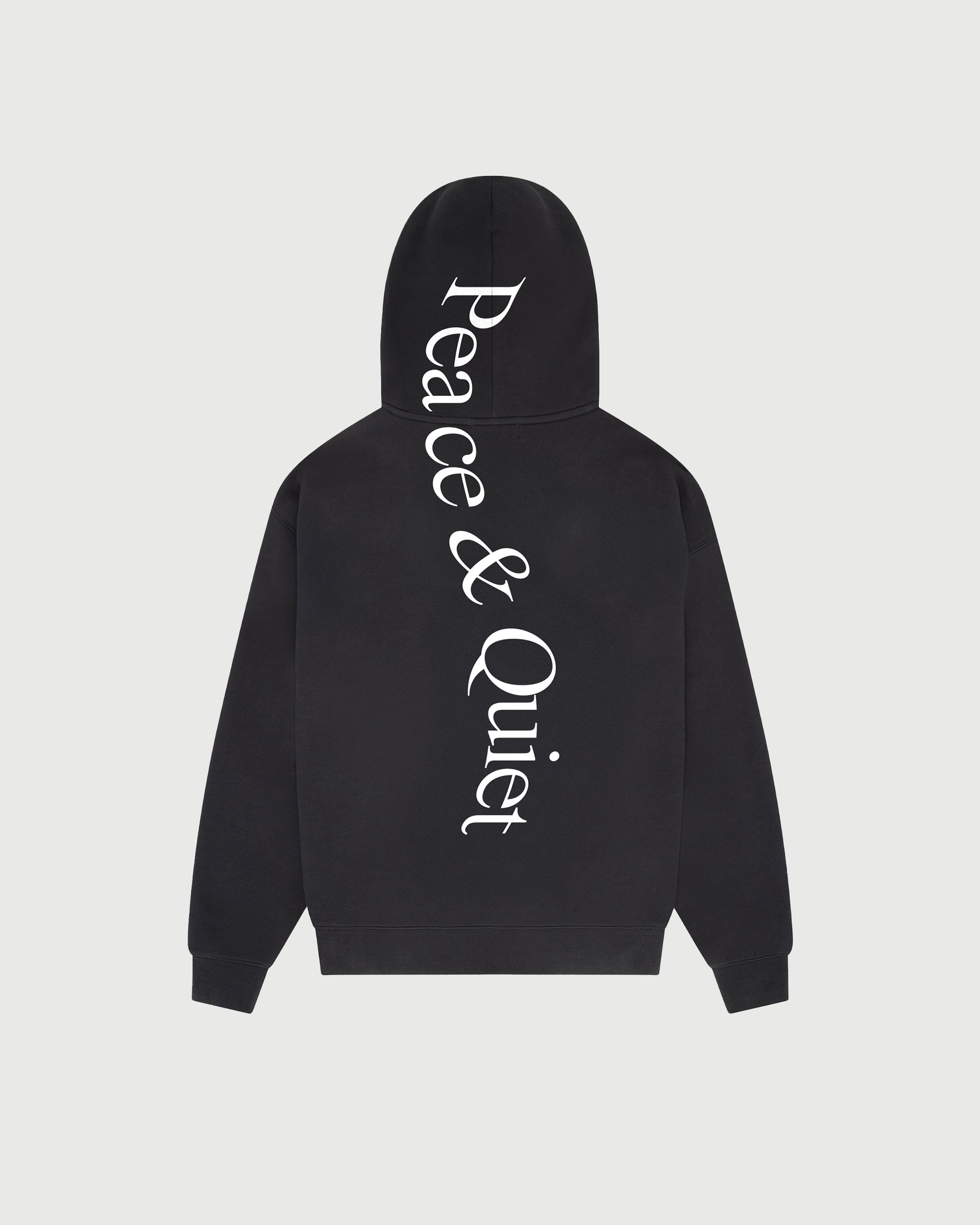 Wordmark Zip Up Hoodie - Black