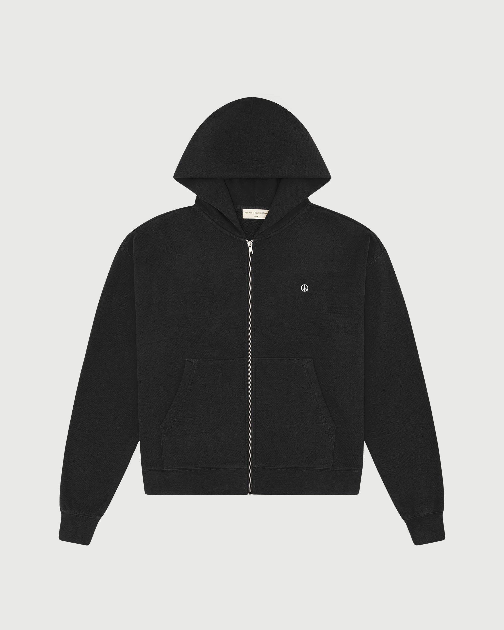 Wordmark Zip Up Hoodie - Black