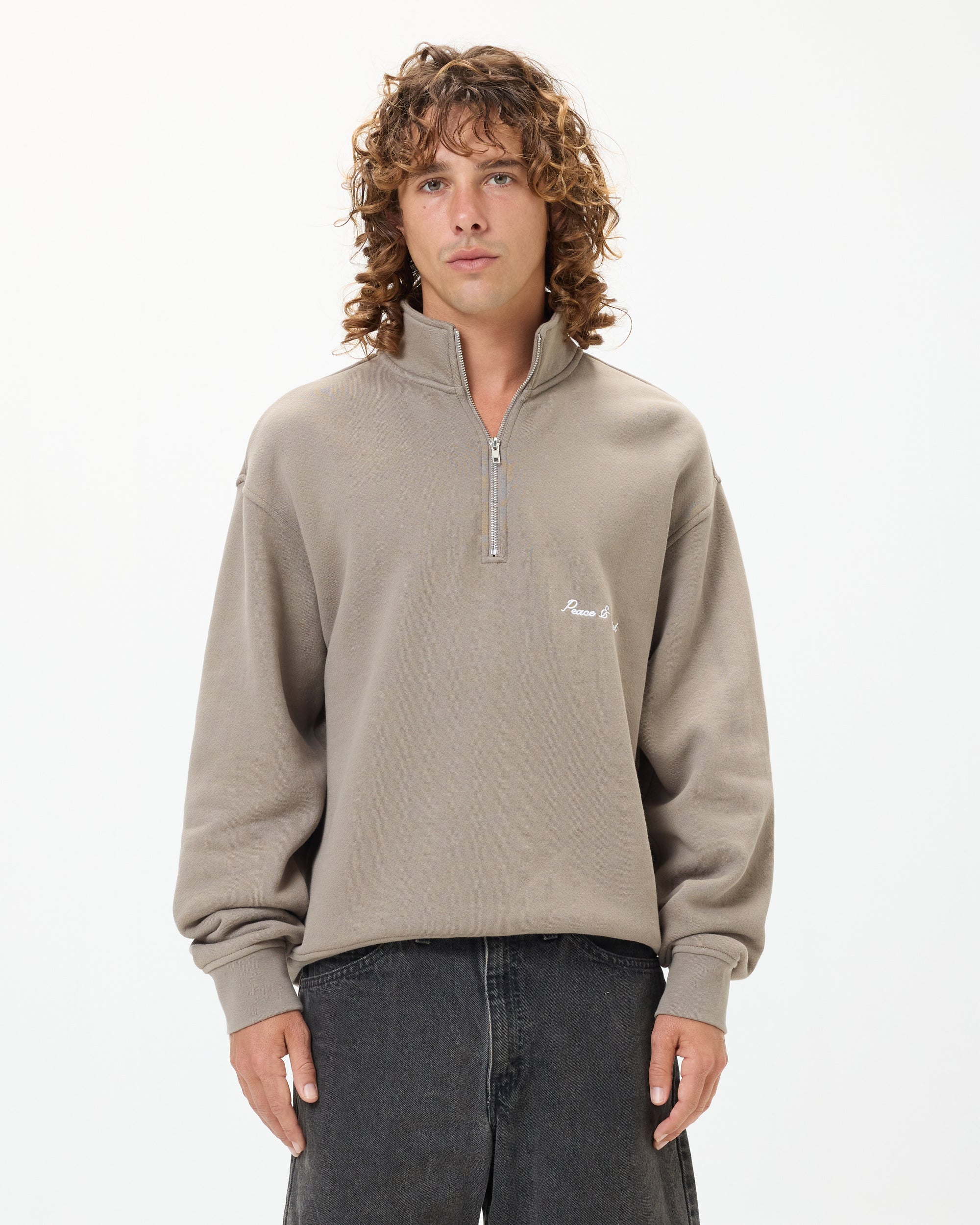 Signature Quarter Zip Up - Sepia