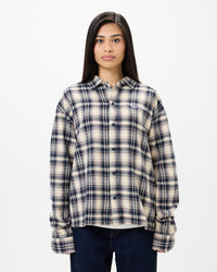 Wordmark Button Up - Navy